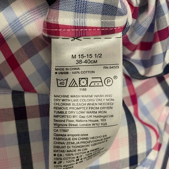 Banana Republic Men’s Non-Iron Grant Fit Dress Shirt Size M 15-15 1/2 - Picture 6 of 7